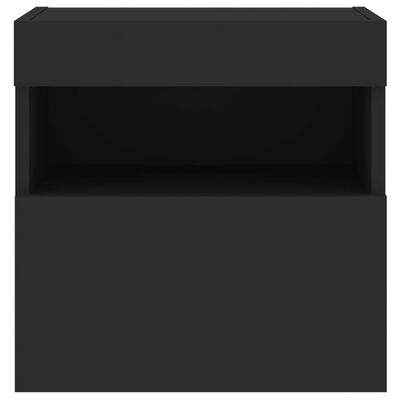 vidaXL TV-Wandschrank mit LED-Leuchten Schwarz 40x30x40 cm