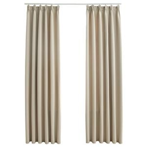 vidaXL Verdunkelungsvorh&auml;nge mit Haken 2 Stk. Beige 140x245cm