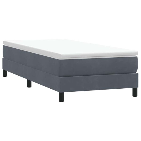 vidaXL Boxspringbett ohne Matratze Dunkelgrau 100x220 cm Samt