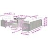 vidaXL Gartensofa-set mit Kissen 10 pcs Beige und Creme Poly Rattan