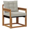 vidaXL Outdoor-Sofa Massivholz Akazie Nat&uuml;rlich und Hellgrau