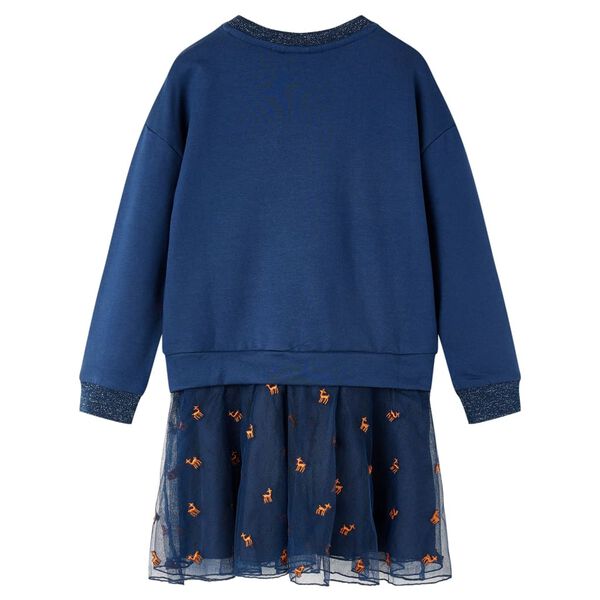 Kinderkleid mit Langen &Auml;rmeln Marineblau 116