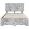 vidaXL Bettrahmen mit Kopfteil Beton Grau 120 x 190 cm Holzwerkstoff