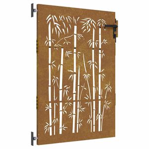 vidaXL Gartentor 85x150 cm Cortenstahl Bambus-Design