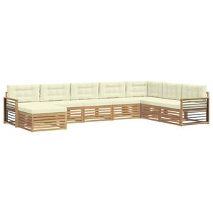 vidaXL Outdoor-Sofagarnitur 8 stk. Wei&szlig; und Creme Massivholz Akazie