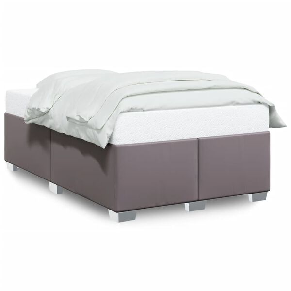 vidaXL Bettgestell ohne Matratze Grau 120x190 cm Kunstleder
