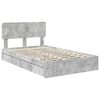 vidaXL Aufbewahrungsbett Beton Grau 140 x 190 cm Holzwerkstoff