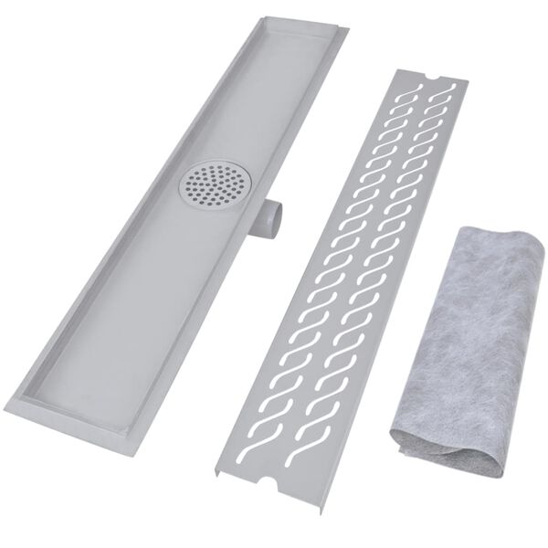 vidaXL Lineare Duschrinnen 2 Stk. Wellen 730 x 140 mm Edelstahl