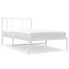 vidaXL Bettgestell mit Kopfteil Metall Wei&szlig; 107x203 cm
