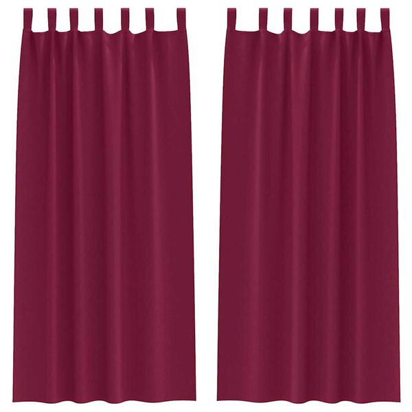 vidaXL Verdunkelungs-Vorh&auml;nge mit Ringen 2 pcs Weinrot 260 x 140 cm