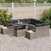 vidaXL Garten-Sofa-Set mit Kissen mit Speicher mit Kissen 9 pcs Grau