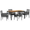 vidaXL Garten Essgruppe 5 pcs Schwarz Poly-Rattan