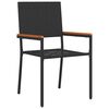 vidaXL Garten Essgruppe mit Kissen 7 pcs Schwarz Poly-Rattan