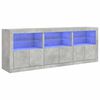 vidaXL Sideboard mit LED-Leuchten Betongrau 181,5x37x67 cm