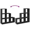 vidaXL Raumteiler-B&uuml;cherregal 3 Etagen Schwarz 99x29x99 cm