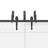 vidaXL Schiebet&uuml;rbeschlag-Set 213,5 cm Stahl Schwarz