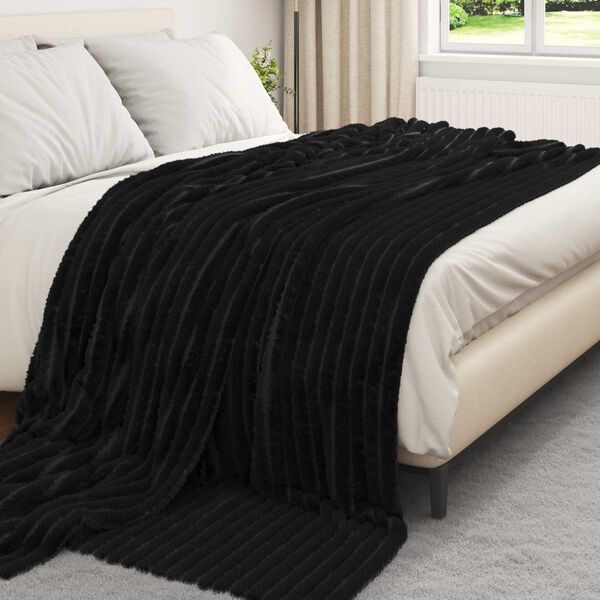 vidaXL Wohndecken 6 pcs Schwarz 270 x 240 cm Fleece