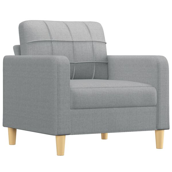 vidaXL 4-tlg. Sofagarnitur mit Kissen Hellgrau Stoff