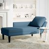 vidaXL Chaiselongue mit Kissen und Rechter Armlehne Blau Samt
