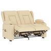 vidaXL 2-Sitzer Massagesessel mit Getr&auml;nkehalter Creme Stoff