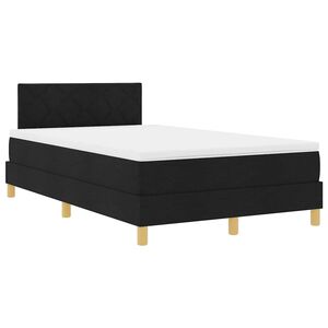 vidaXL LED Boxspringbett mit Kopfteil Schwarz 120 x 200 cm Stoff