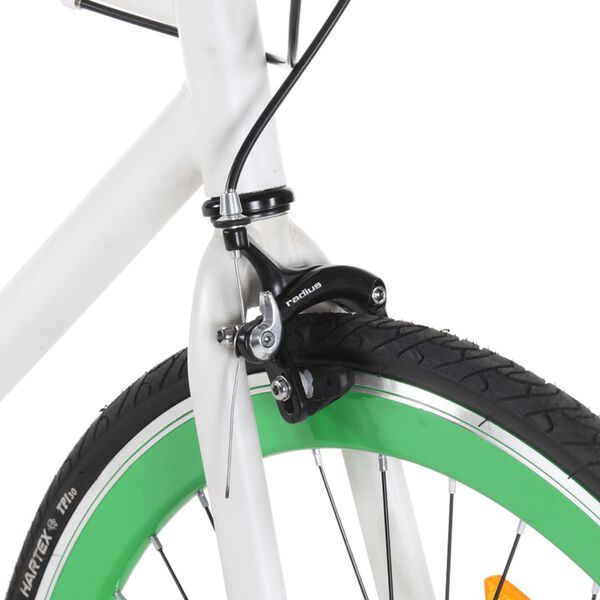 vidaXL Fahrrad mit Festem Gang Wei&szlig; und Gr&uuml;n 700c 59 cm