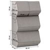vidaXL 4-tlg. Aufbewahrungsboxen-Set Stapelbar Stoff Grau