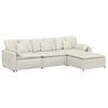 vidaXL Modulares Sofa mit Fu&szlig;hocker und Kissen Cream