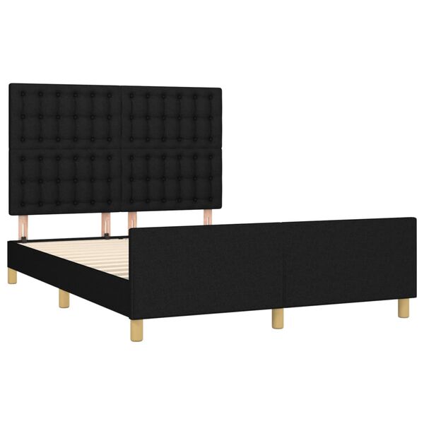 vidaXL Bettgestell ohne Matratze Schwarz 140x200 cm Stoff