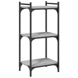 vidaXL B&uuml;cherregal 3 B&ouml;den Grau Sonoma 40x30x86 cm Holzwerkstoff