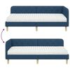 vidaXL Eckbettgestell mit Matratze Blau 100 x 200 cm Stoff