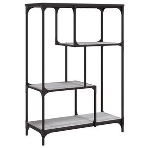 vidaXL B&uuml;cherregal Grau Sonoma 81x36x115 cm Holzwerkstoff und Stahl