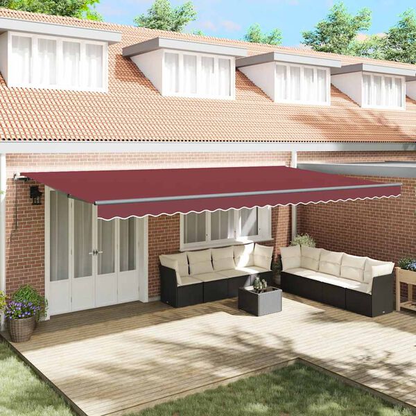 vidaXL Markise Manuell Weinrot 600x300 cm