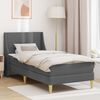 vidaXL Bettgestell mit Matratze Dunkelgrau 90 x 200 cm Stoff