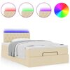vidaXL Ottomane Bett mit Matratze & LEDs Creme 120x190 cm Stoff