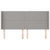 vidaXL Kopfteil mit Ohren Hellgrau 183x16x118/128 cm Stoff