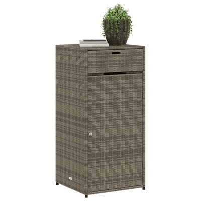 vidaXL Gartenschrank Grau 55x55x111 cm Poly Rattan