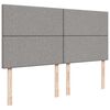 vidaXL Ottoman-Bett mit Matratzen Hellgrau 200x200 cm Stoff