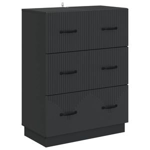 vidaXL Schubladenschrank Schwarz 66 x 34,5 x 87 cm Holzwerkstoff