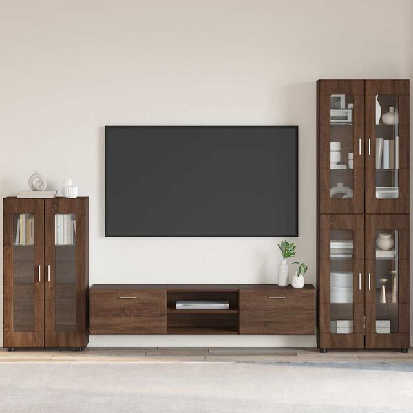 vidaXL Sideboard Braun Eichen-Optik 55,5 x 29 x 103 cm Holzwerkstoff