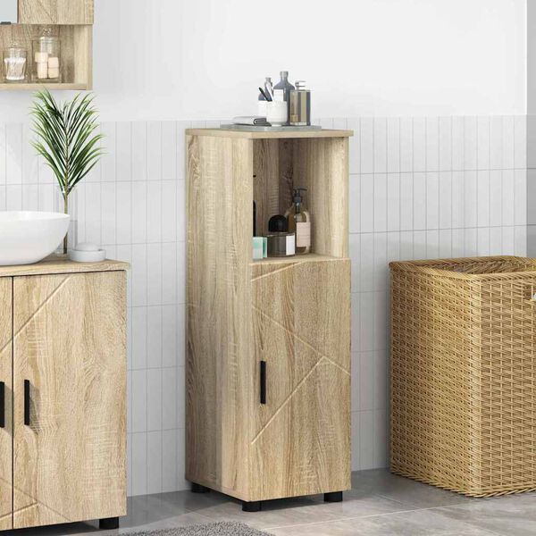 vidaXL Badezimmerschrank mit Speicher Sonoma-Eiche 30 x 35 x 95 cm