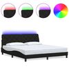 vidaXL Bettgestell mit LED ohne Matratze Schwarz 180x200 cm Stoff