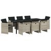 vidaXL Garten Essgruppe 9 stk. Hellgrau Poly-Rattan