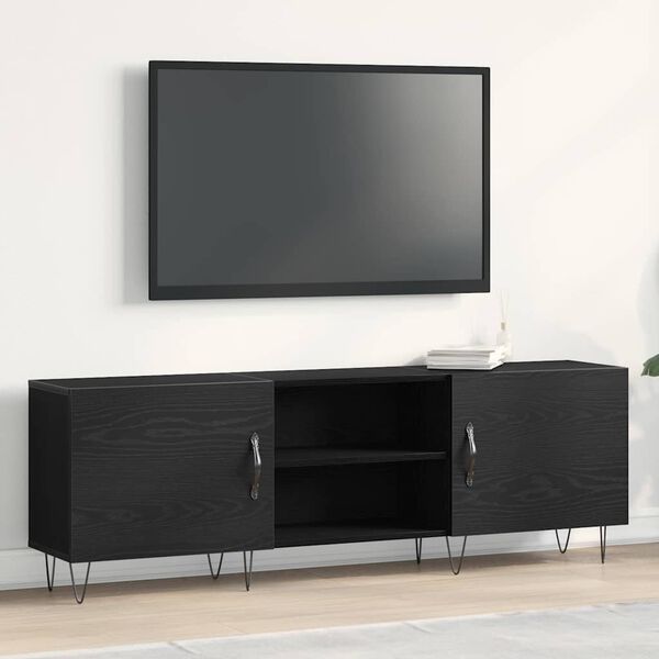 vidaXL TV-Schrankset Schwarz Eichen-Optik 150 x 30 x 50 cm