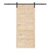 vidaXL Schiebet&uuml;r Braun 100 x 208 cm Massives Kiefernholz