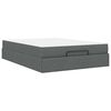 vidaXL Bettgestell mit Matratze mit Matratze 2 pcs Dunkelgrau Stoff