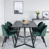 Venture Home Esszimmerst&uuml;hle 2 Stk. Velvet Samt Schwarz und Gr&uuml;n