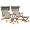 vidaXL Liegestuhl 4 pcs 3 Position Massives Eukalyptus Holz Mehrfarbig
