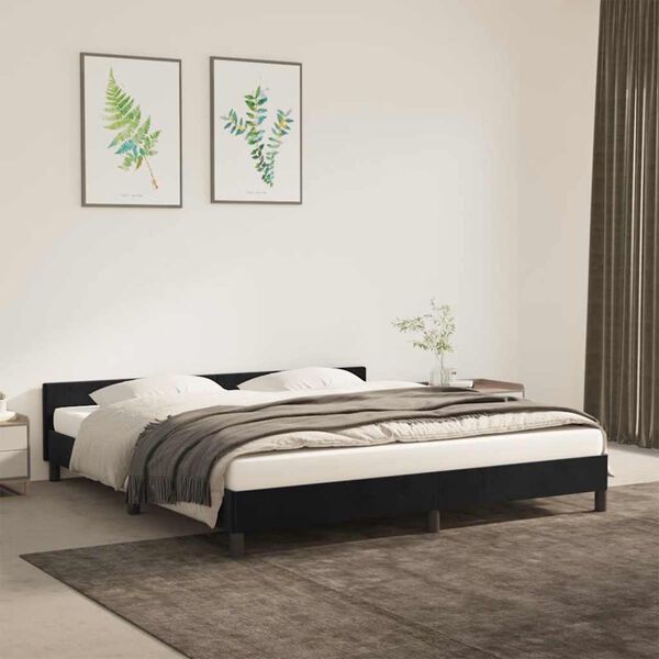 vidaXL Bettgestell ohne Matratze Schwarz 160x200 cm Samt