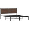 vidaXL Metallbett ohne Matratze Braun Eichen-Optik 137x190 cm